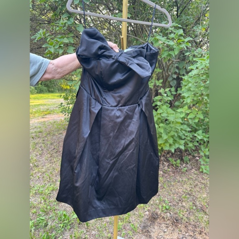 Kate Young for Target Black Satin Bow Strapless Dress